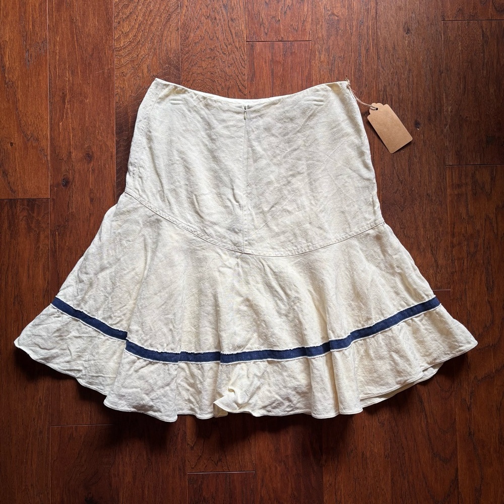 Ralph Lauren Purple Label Linen Flounce Skirt Italy | Size 8 - Picture 4 of 9